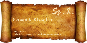 Sznopek Klaudia névjegykártya