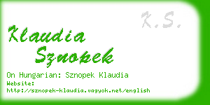 klaudia sznopek business card